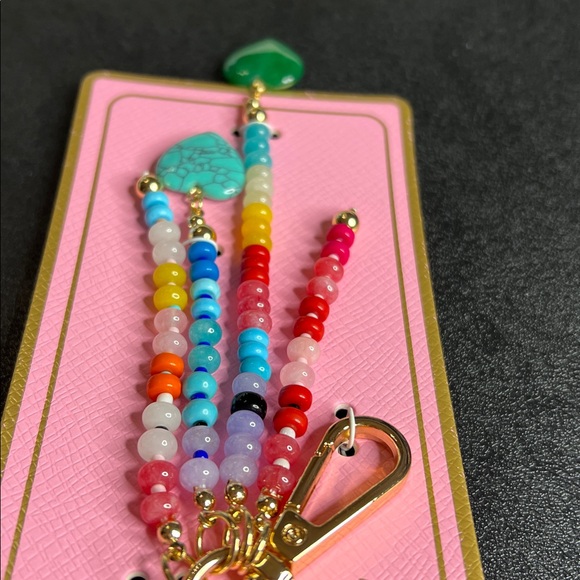 Piper K | Boho Turquoise Genuine Stones Heart Bag Charm - Picture 5 of 9